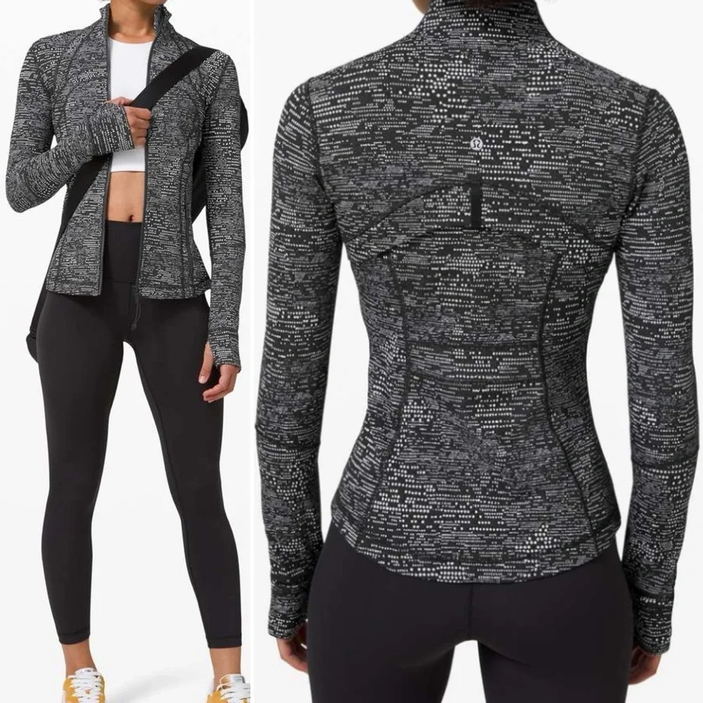 Lululemon Digital Rain Jacquard Black White Define Jacket * Luxtreme Size 6